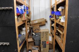 CONTENTS OF SHELVES - ASSORTED CONVEYOR PARTS, VALVES