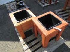 (2) 20'' X 20'' X 24'' RAISED 1 POT CEDAR PLANTER BOXES
