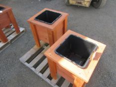 (2) 20'' X 20'' X 24'' RAISED 1 POT CEDAR PLANTER BOXES