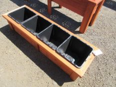5' X 18'' X 12'' 4-POT CEDAR PLANTER BOX (UNUSED)