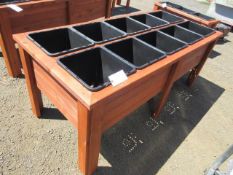 74'' X 34'' X 30'' 10-POT RAISED CEDAR PLANTER BOX (UNUSED)