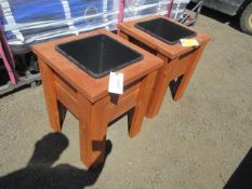 (2) 20'' X 20'' X 24'' 1-POT CEDAR RAISED PLANTER BOX (UNUSED)