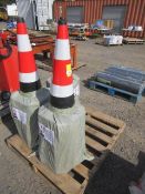 (60) FLUORESCENT SAFETY CONES (UNUSED)