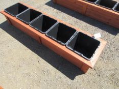 74'' X 18'' X 12'' 5-POT CEDAR PLANTER BOX (UNUSED)