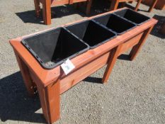 5' X 18'' X 24'' 4-POT RAISED CEDAR PLANTER BOX (UNUSED)