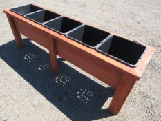 74'' X 18'' X 24'' 5-POT RAISED CEDAR PLANTER BOX (UNUSED)