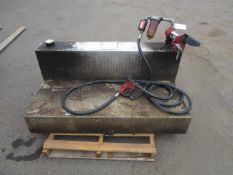 100-GALLON DIESEL SLIP TANK W/ ELECTRIC PUMP, HOSE & NOZZLE *PUMP NOT WORKING*