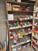 6-SHELF RACK W/CONTENTS - ASSORTED HARDWARE
