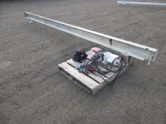 18' CRANE I-BEAM W/ COFFING 1/4 TON MODEL JF-861-1 ELECTRIC HOIST W/ REMOTE & CONCO 1-TON TROLLEY