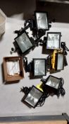 LOT OF 7 ASSORTED HALOGEN LIGHTS WITH EXTRA BULBS