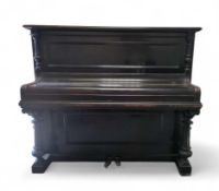A Blüthner (Leipzig) ebonised oak upright piano, s