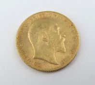 A 1910, Edward V full sovereign with George and th