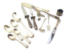 A collection of silver and metal