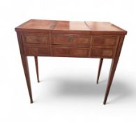 A veneer vanity dressing table on straight legs an