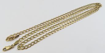 A gold filed curb link chain, marked ‘9KT’ with a