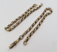 A gold facetted belcher link bracelet, marked ‘9ct
