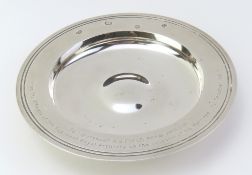 A silver commemorative dish
