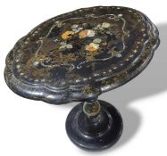 A 19th century papier mache ebonised