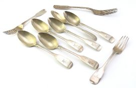 A collection of Irish silver flatware