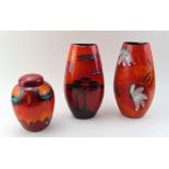 Three pieces of Poole pottery, to include a "Volca