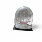 A 19th century spun glass model ship under glass d