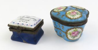 A Sevres enamel porcelain trinket or pill box, han