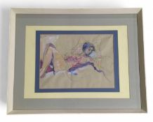 A contemporary unsigned female nude, mounted and f