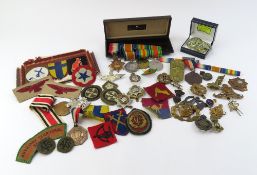 A set of WWI and WWII medals awarded to Private B E