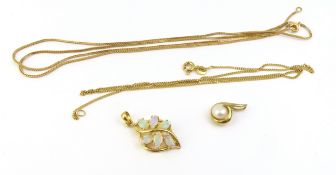 A pendant set with six marquise cabochon cut white