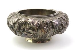 An unusual silver Art Nouveau dish with decorative