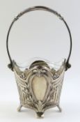 A German silver basket with large handle