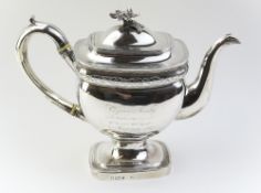 A large and ceremonial Georgian silver teapot