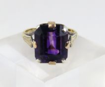 A gold amethyst cocktail ring, marked ‘9ct’ the si