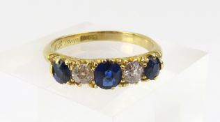 A late 19th century early 20th century style sapphire