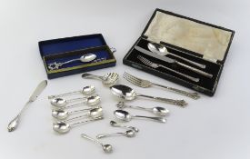 A selection of silver flatware and cutlery