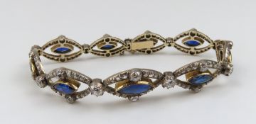 A 19th or early 20th century sapphire and diamond