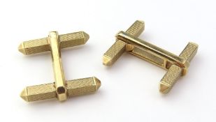 A pair of 9ct gold double bar cufflinks, Deakin &