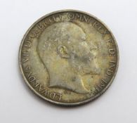 An Edward VII 1902 silver one florin (two shilling