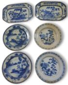 A pair of hard paste Chinese export style dishes,