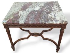 A Louis XVI style marble top table