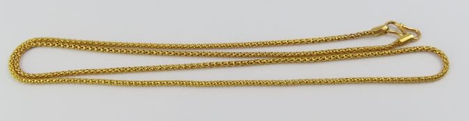 A fancy snake link chain, marked ‘916’, on an ‘s’
