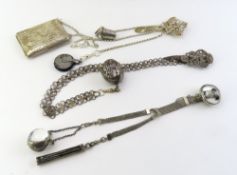 A silver plated chatelaine,