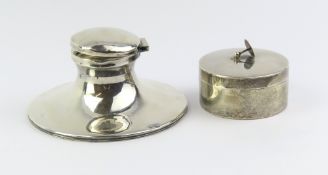 A silver lidded cufflink or stud box, Birmingham,