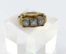 A blue synthetic stone ring marked ‘333’, the thre