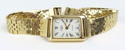 Rotary – a 9ct gold ladies’ wristwatch, the rectan
