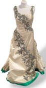 A vintage Colin Becke sleeveless evening gown, the