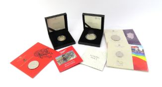 A Royal Mint silver proof £5 coin, released in 202