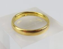 A 22ct gold wedding band, Samuel Hope, 1928, finge
