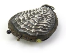 A Victorian silver pin cushion in the form of an o
