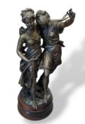 After Auguste Moreau, a large bronzed figural grou